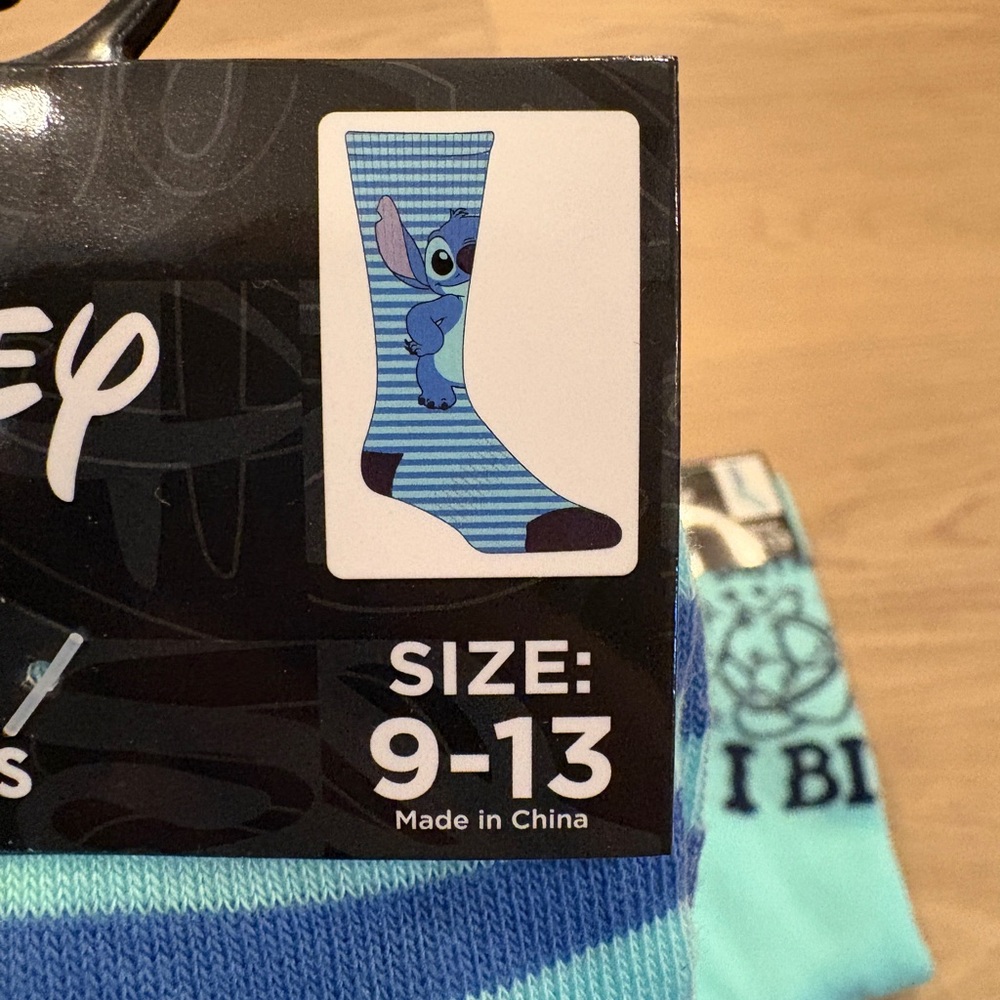 Disney Lilo & Stitch Crew Socks Set - Aqua & Navy - Picture 3 of 5